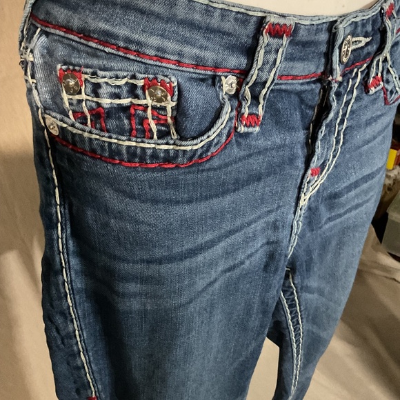 True Religion Dark Blue Jeans with Design - Picture 8 of 9